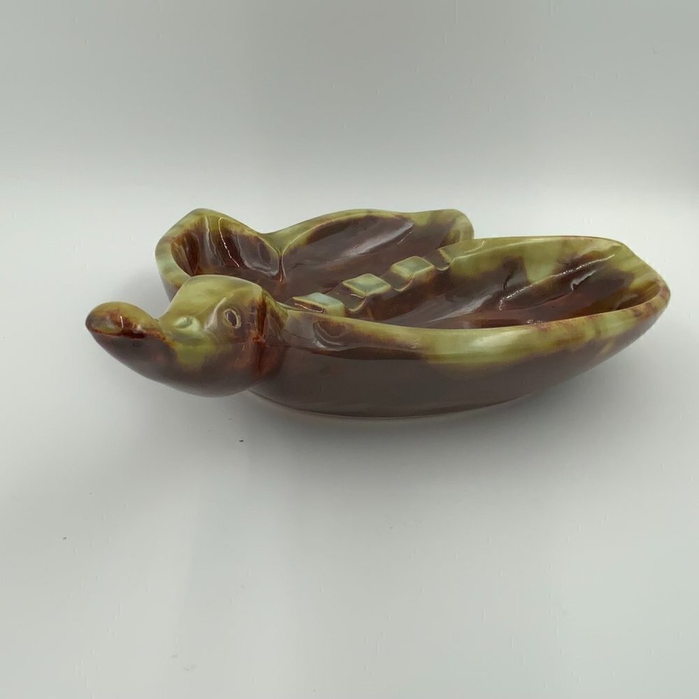 Vintage 1962 Large Duck Anatidae Shaped Ceramic Ashtray Signed